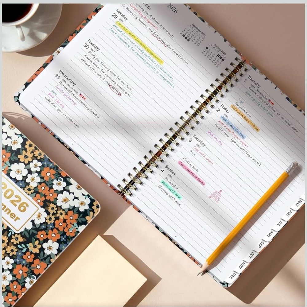 Timart 2026 Planner, January-December Weekly and Monthly (8.5" x11") - Picture 3 of 5